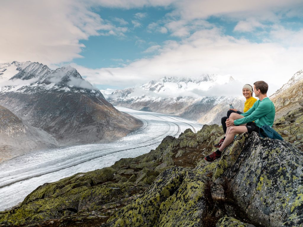 Der Aletschgletscher wartet als Highlight auf alle Biker und Hiker beim Stoneman Glaciara.